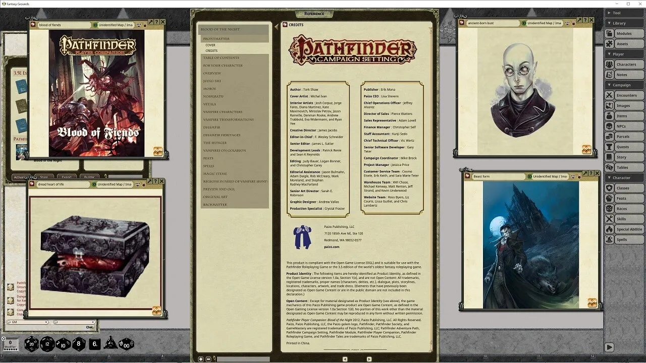 Fantasy Grounds - Pathfinder RPG - Pathfinder Player Companion: Blood of the Night Screenshot 2
