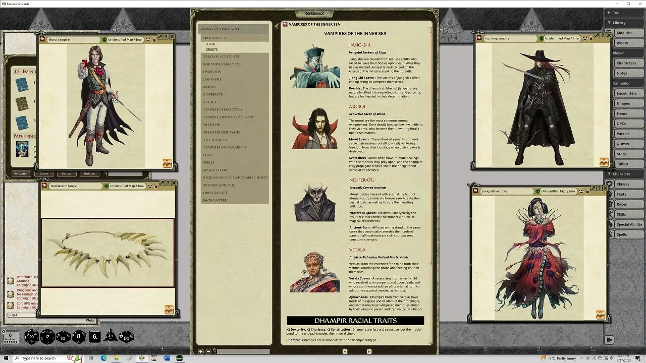 Fantasy Grounds - Pathfinder RPG - Pathfinder Player Companion: Blood of the Night Screenshot 1