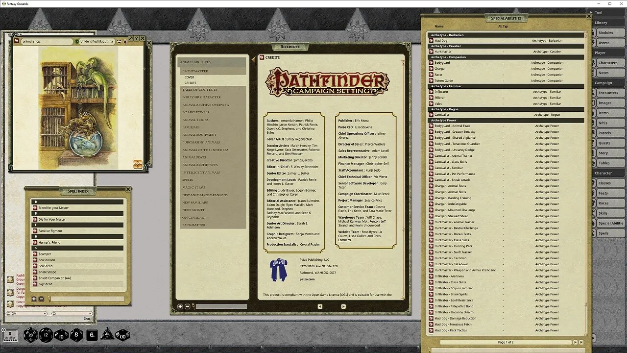 Fantasy Grounds - Pathfinder RPG - Pathfinder Companion: Animal Archive Screenshot 4