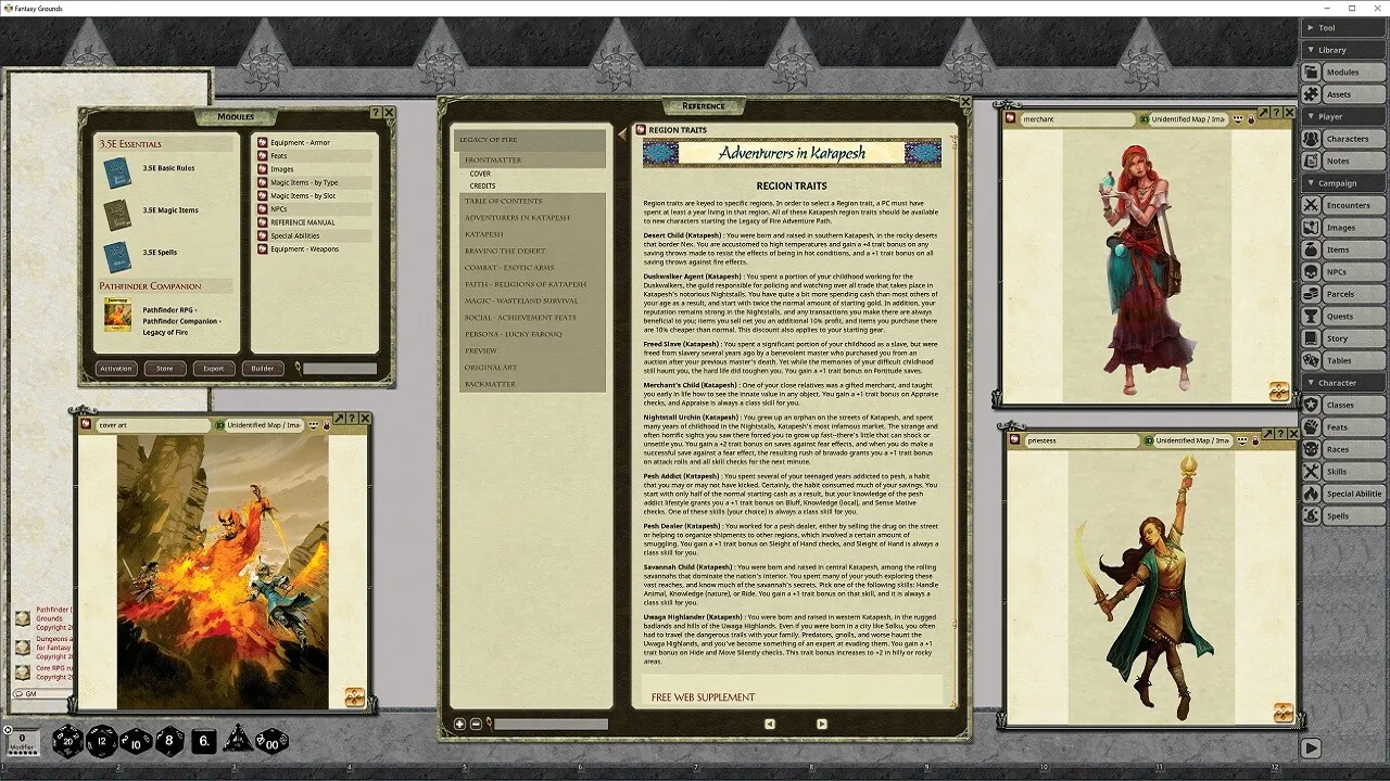 Fantasy Grounds - Pathfinder RPG - Pathfinder Companion Legacy of Fire Players Guide Screenshot 1