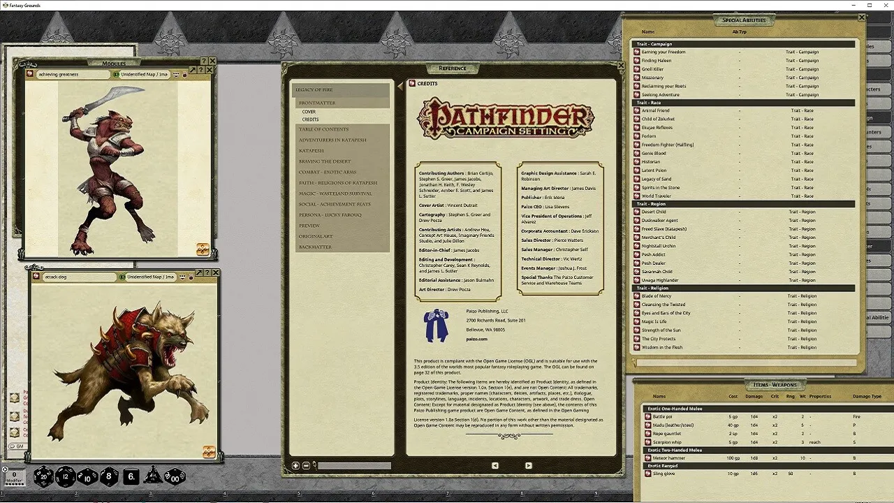 Fantasy Grounds - Pathfinder RPG - Pathfinder Companion Legacy of Fire Players Guide Screenshot 3