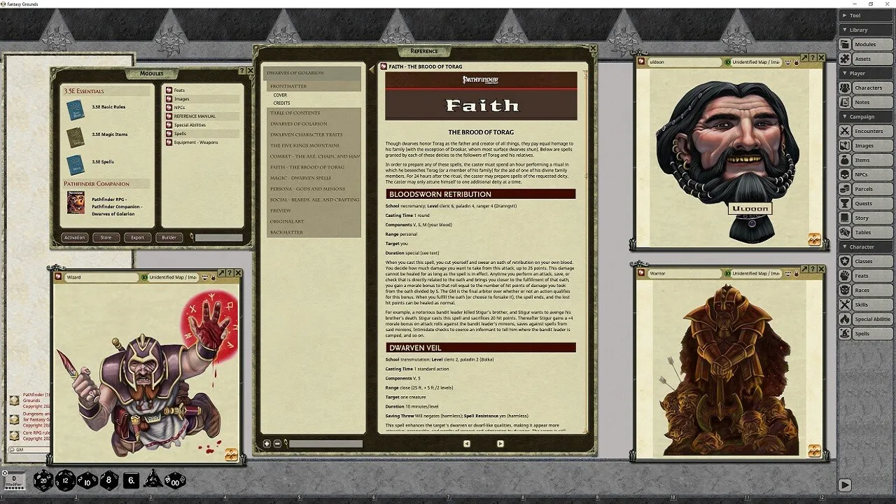 Fantasy Grounds - Pathfinder RPG - Pathfinder Companion: Dwarves of Golarion Screenshot 0