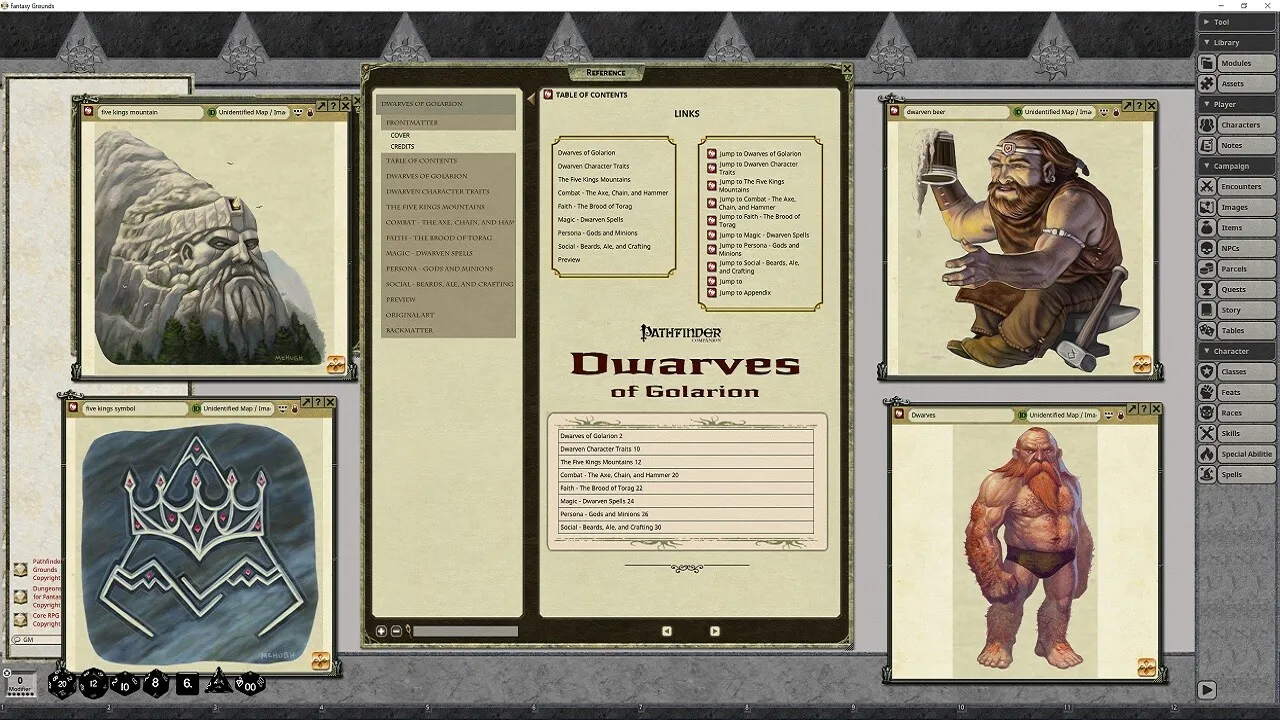 Fantasy Grounds - Pathfinder RPG - Pathfinder Companion: Dwarves of Golarion Screenshot 1