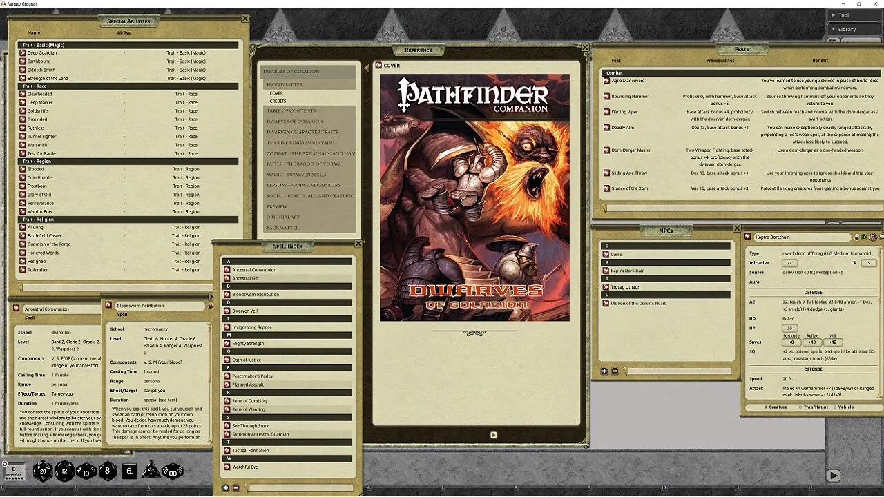 Fantasy Grounds - Pathfinder RPG - Pathfinder Companion: Dwarves of Golarion Screenshot 4