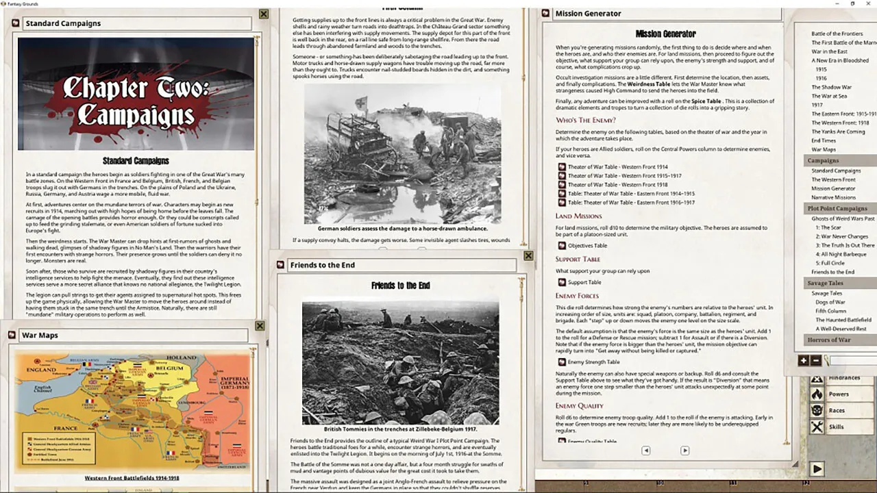 Fantasy Grounds - Weird War I: War Master's Handbook Screenshot 1