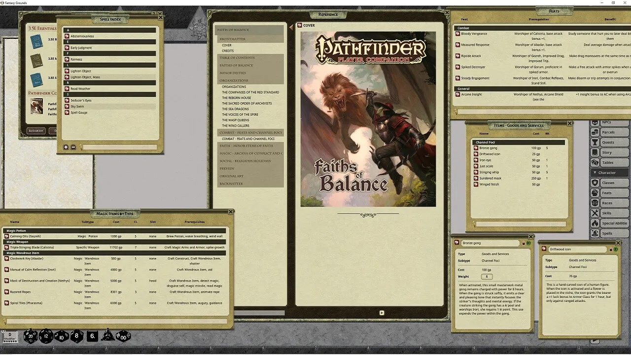 Fantasy Grounds - Pathfinder RPG - Pathfinder Companion: Faiths of Balance Screenshot 3