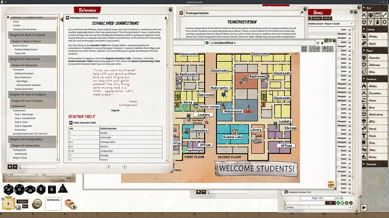 Fantasy Grounds - Pinebox Middle School Screenshot 1