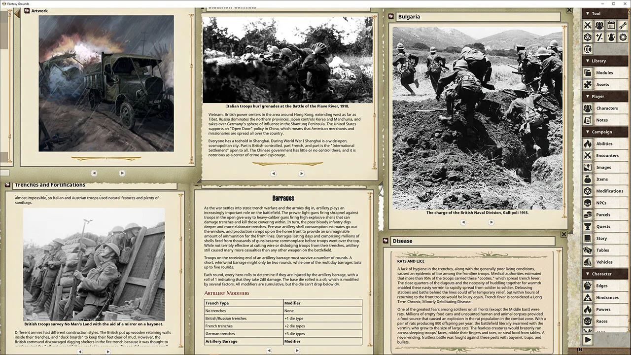 Fantasy Grounds - Weird War I Player's Guide Screenshot 1