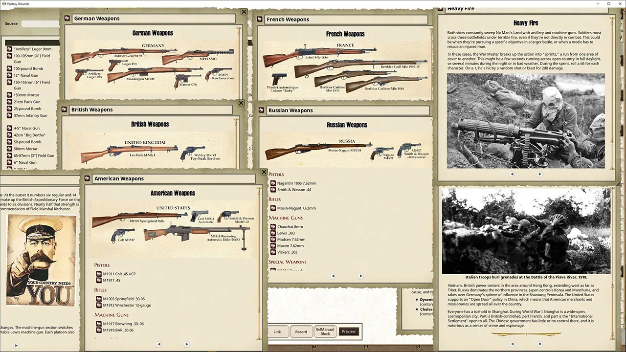 Fantasy Grounds - Weird War I Player's Guide Screenshot 2