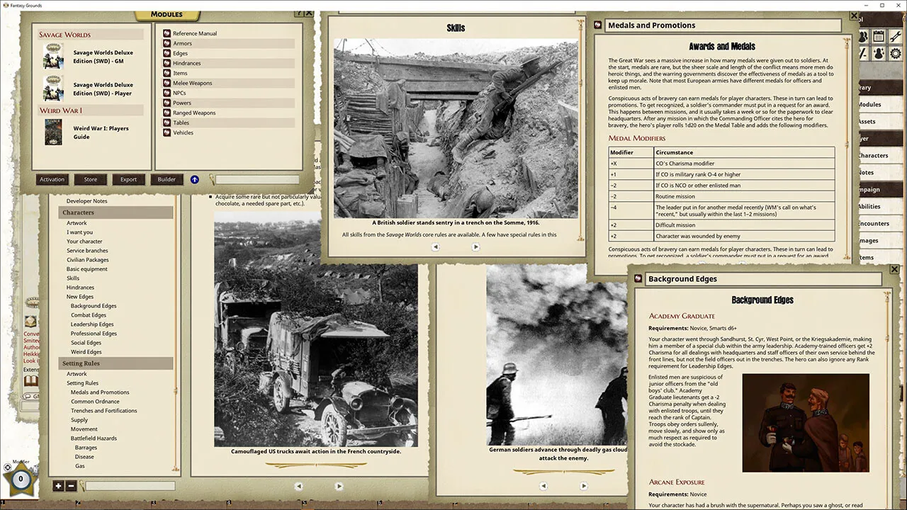 Fantasy Grounds - Weird War I Player's Guide Screenshot 4