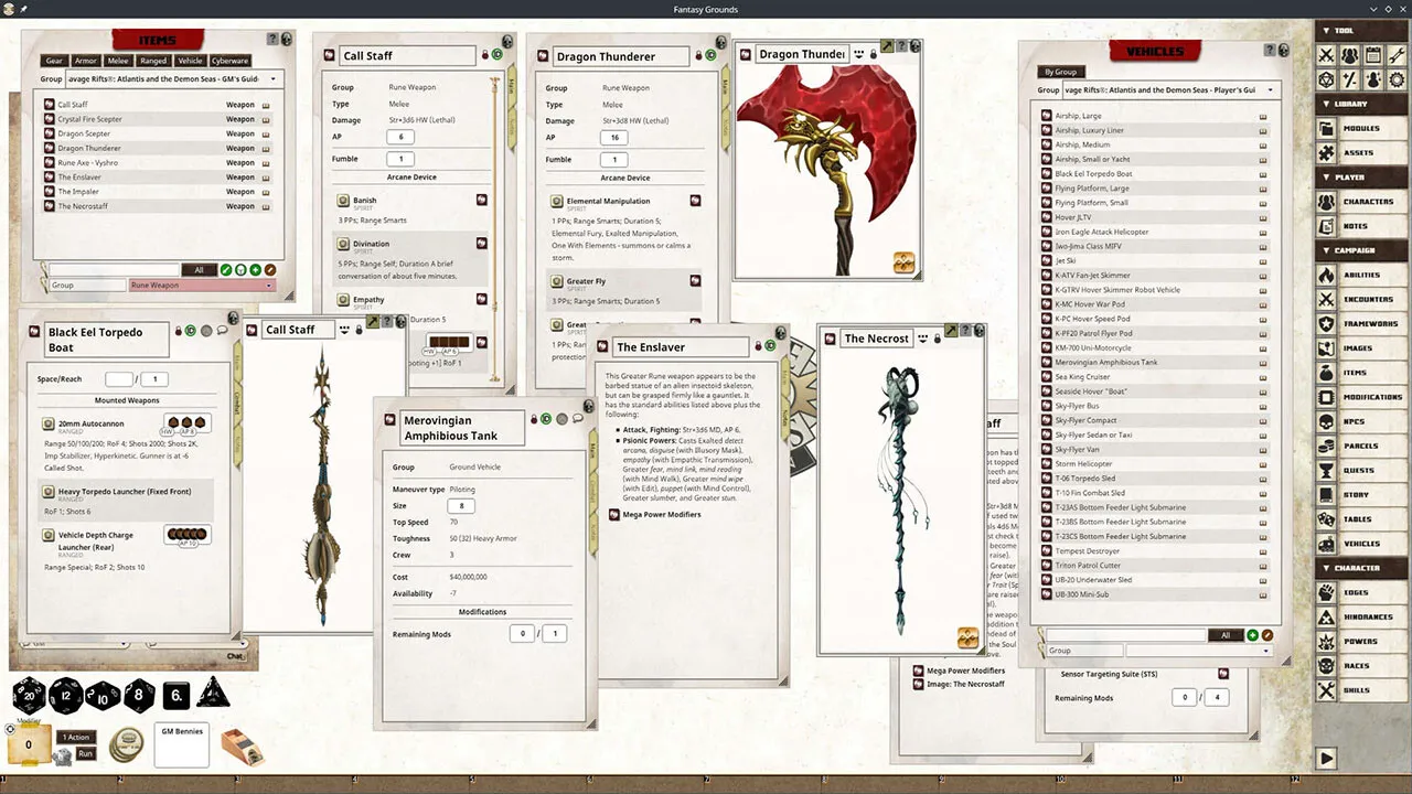 Fantasy Grounds - Rifts(R) for Savage Worlds: Atlantis and the Demon Seas Sourcebook Screenshot 3