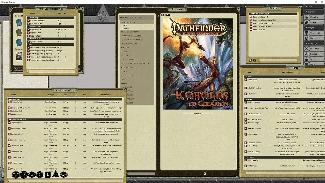 Fantasy Grounds - Pathfinder RPG - Pathfinder Companion: Kobolds of Golarion Screenshot 3