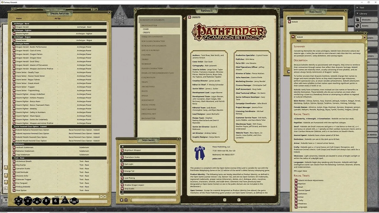 Fantasy Grounds - Pathfinder RPG - Pathfinder Companion: Kobolds of Golarion Screenshot 1