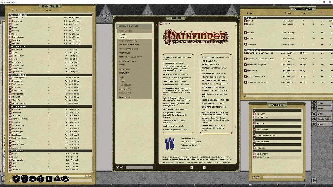 Fantasy Grounds - Pathfinder RPG - Pathfinder Companion: Quests and Campaigns Screenshot 1