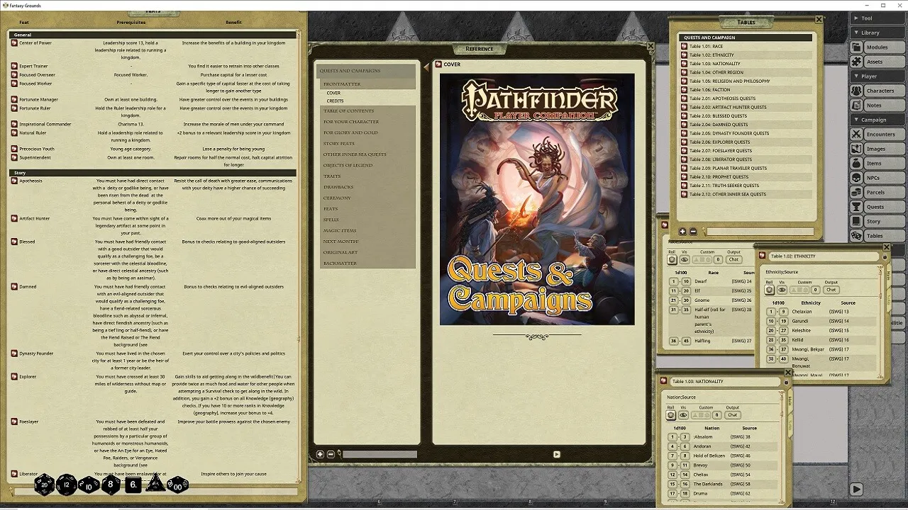 Fantasy Grounds - Pathfinder RPG - Pathfinder Companion: Quests and Campaigns Screenshot 4