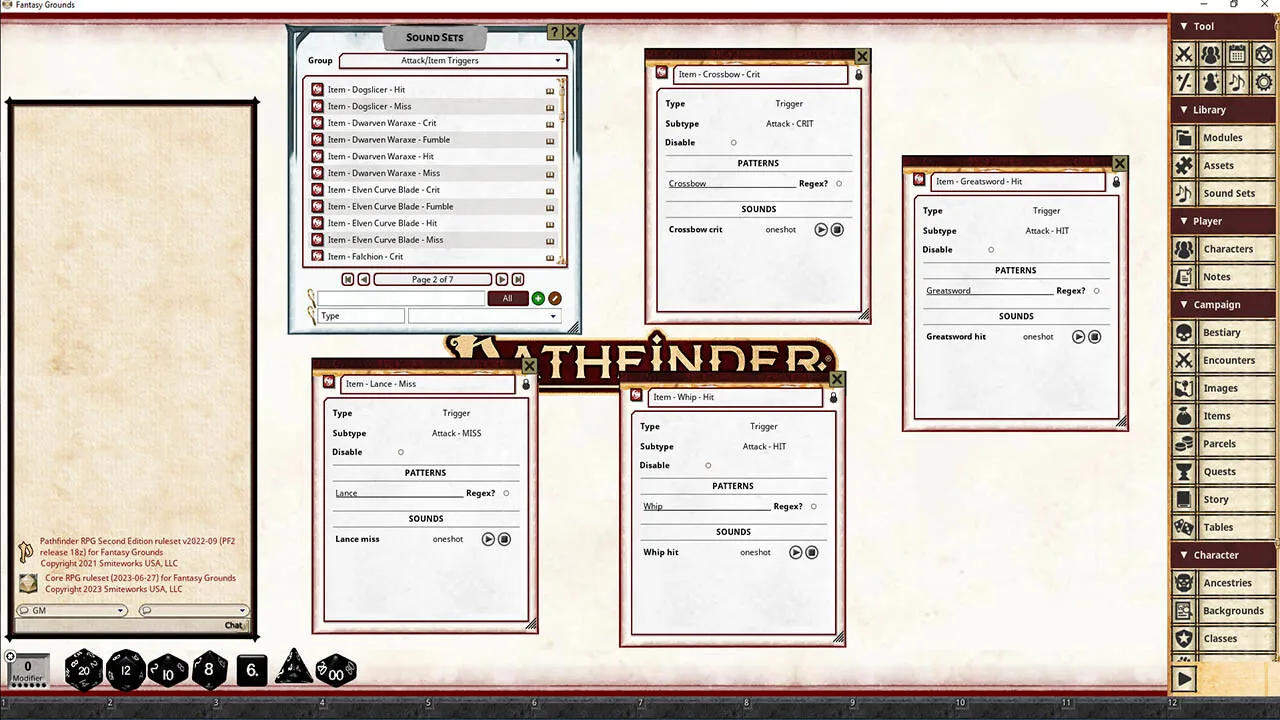 Fantasy Grounds - Pathfinder 2 RPG - Core Rules - Syrinscape Sound Link Pack Screenshot 4