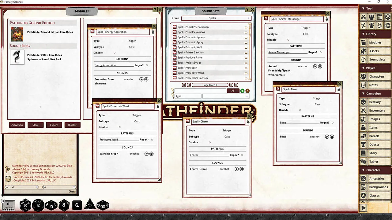 Fantasy Grounds - Pathfinder 2 RPG - Core Rules - Syrinscape Sound Link Pack Screenshot 2
