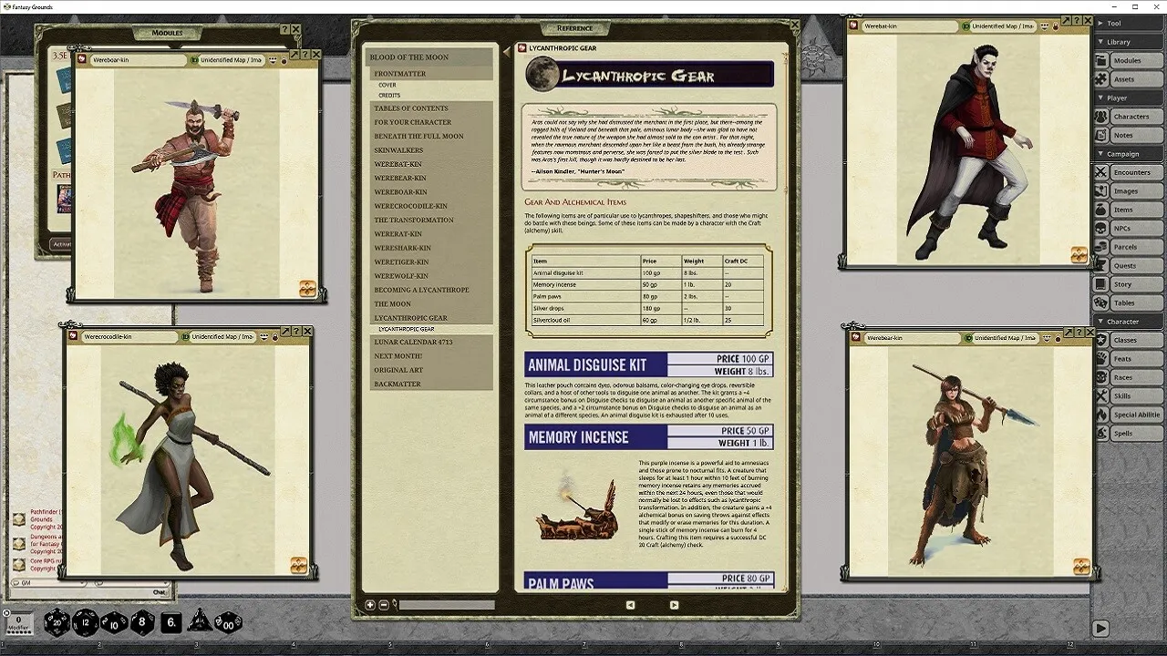 Fantasy Grounds - Pathfinder RPG - Pathfinder Companion: Blood of the Moon Screenshot 4