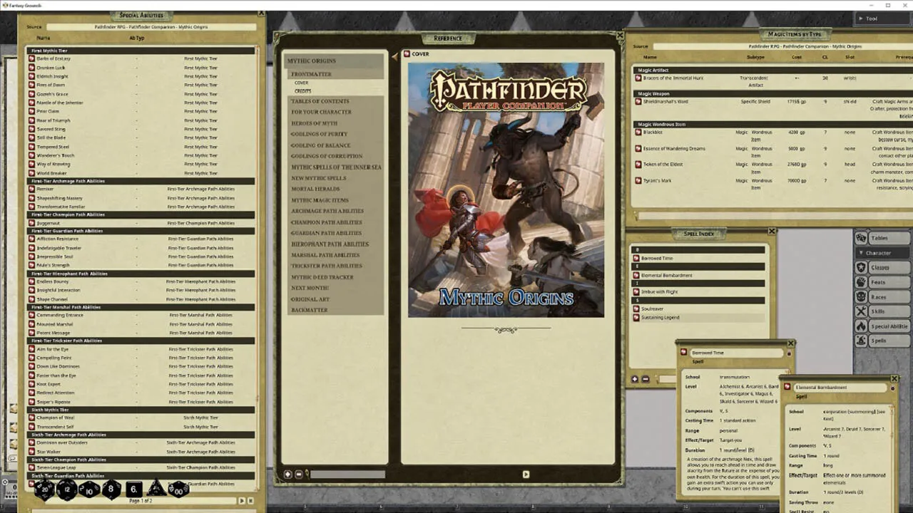 Fantasy Grounds - Pathfinder RPG - Pathfinder Companion: Mythic Origins Screenshot 0