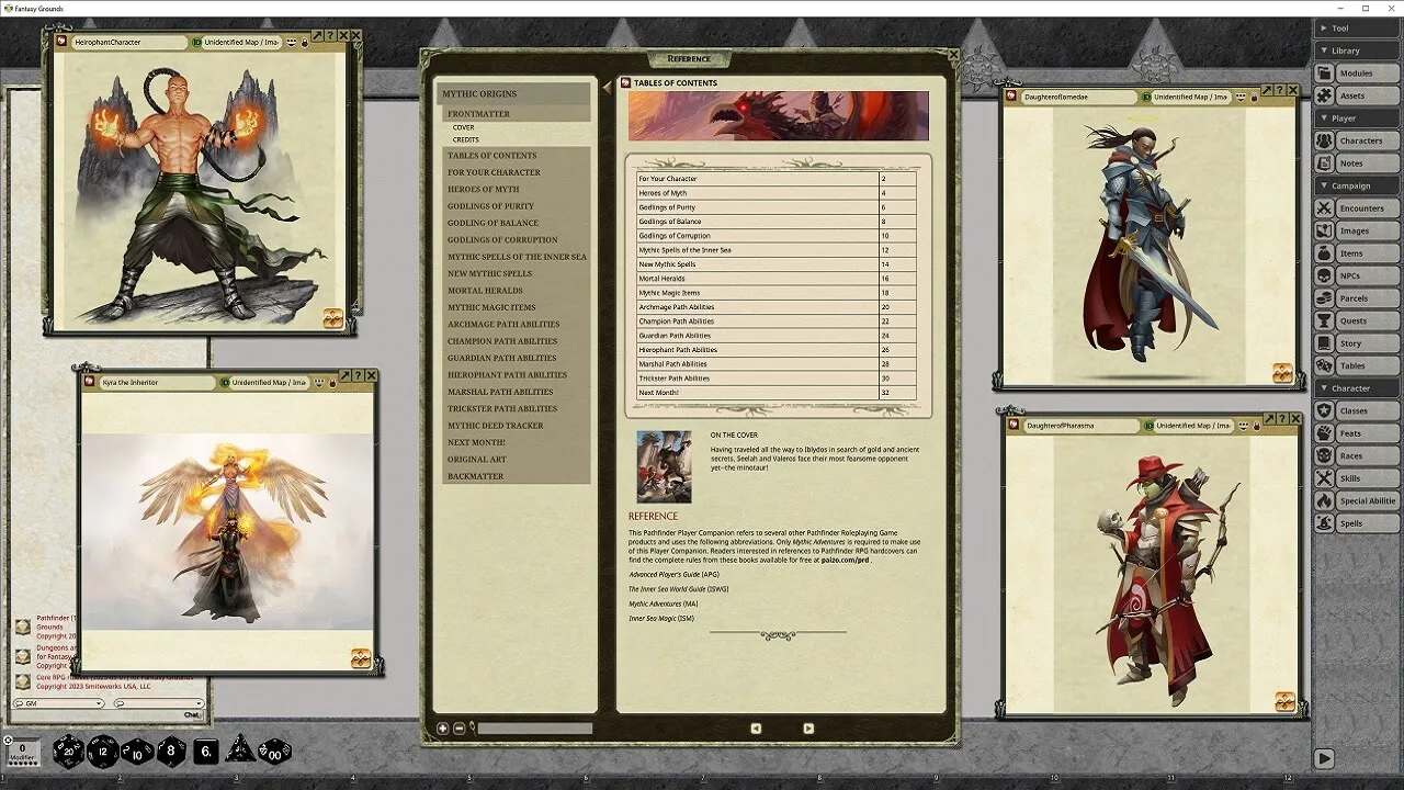 Fantasy Grounds - Pathfinder RPG - Pathfinder Companion: Mythic Origins Screenshot 3