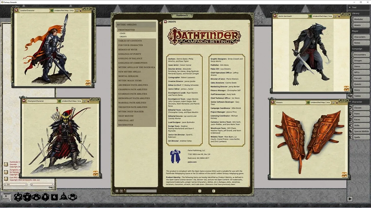Fantasy Grounds - Pathfinder RPG - Pathfinder Companion: Mythic Origins Screenshot 4