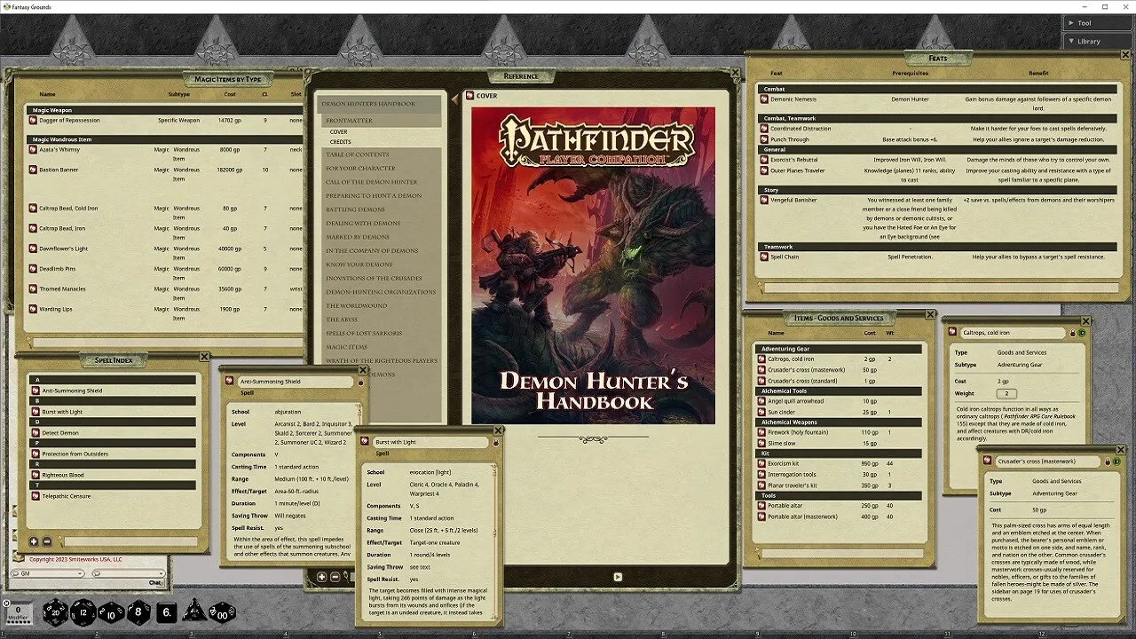 Fantasy Grounds - Pathfinder RPG - Pathfinder Companion: Demon Hunter's Handbook Screenshot 1