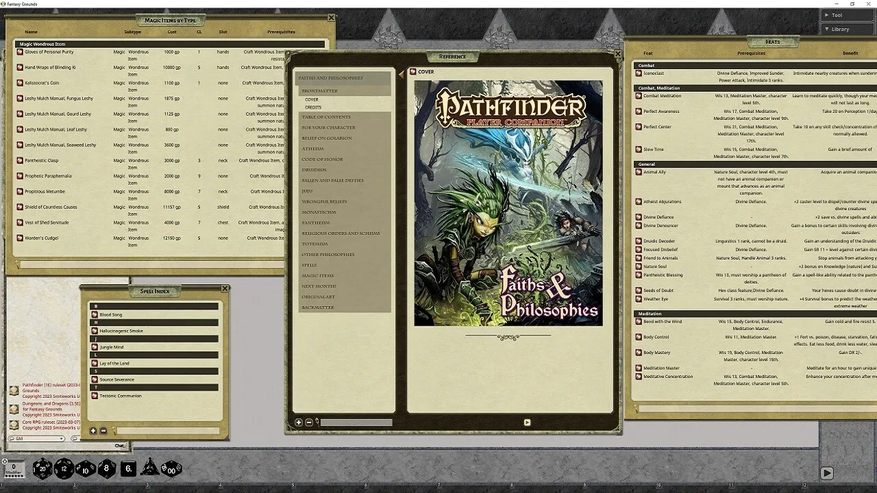 Fantasy Grounds - Pathfinder RPG - Pathfinder Companion: Faiths and Philosophies Screenshot 1