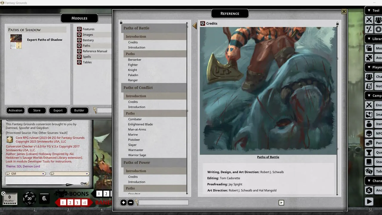 Fantasy Grounds - Shadow of the Demon Lord Expert Paths of Shadow Bundle Screenshot 4
