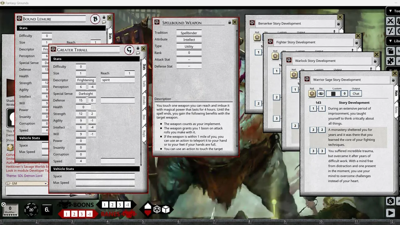 Fantasy Grounds - Shadow of the Demon Lord Expert Paths of Shadow Bundle Screenshot 0