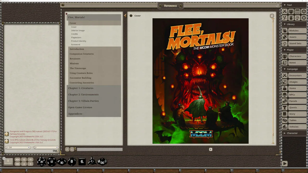 Fantasy Grounds - Flee, Mortals! The MCDM Monster Book Screenshot 4