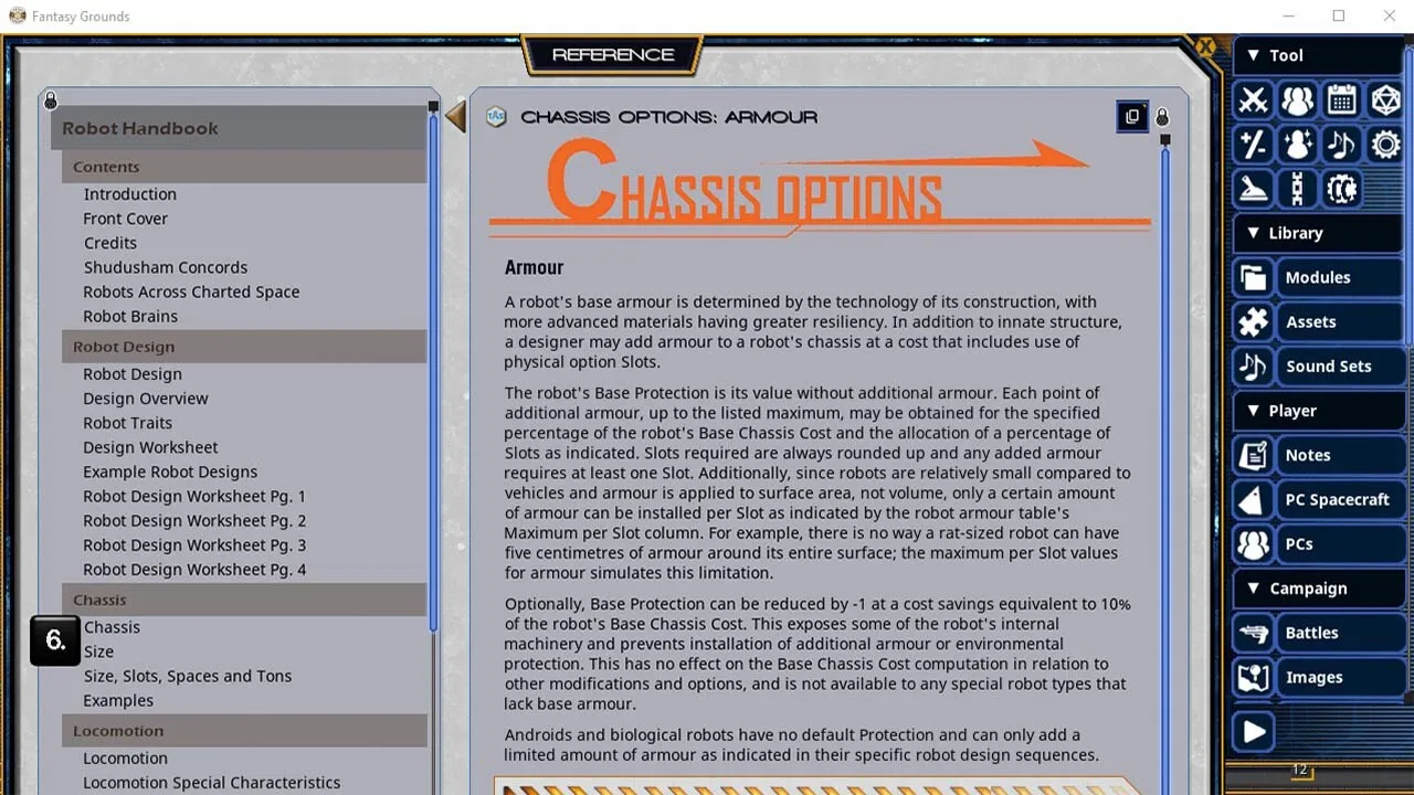 Fantasy Grounds - Traveller: Robot Handbook Screenshot 3