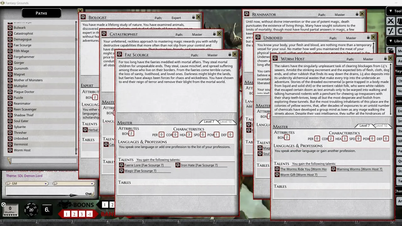 Fantasy Grounds - Shadow of the Demon Lord Master Paths of Shadow Bundle Screenshot 4
