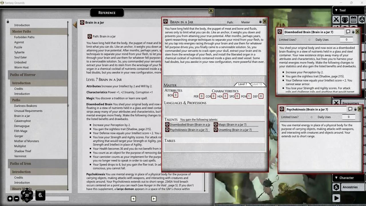 Fantasy Grounds - Shadow of the Demon Lord Master Paths of Shadow Bundle Screenshot 1