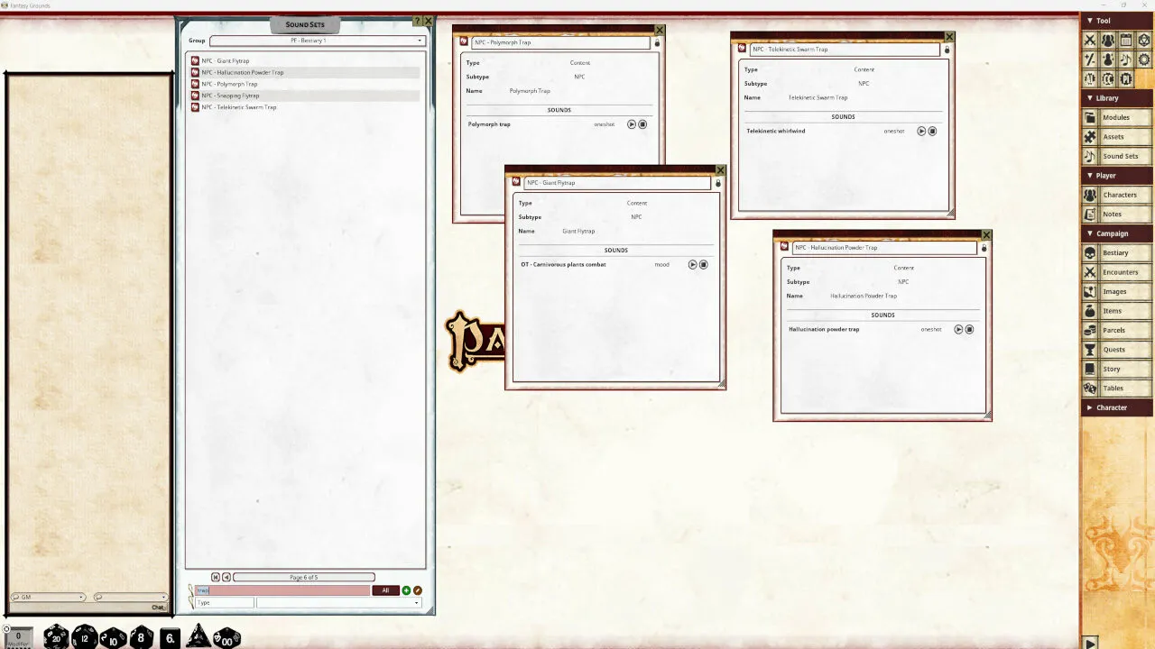 Fantasy Grounds - Pathfinder 2 RPG - Bestiary - Syrinscape Sound Link Pack Screenshot 0