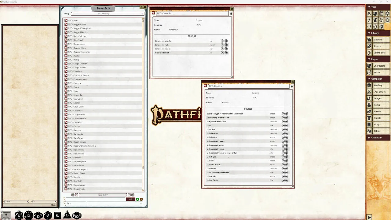Fantasy Grounds - Pathfinder 2 RPG - Bestiary - Syrinscape Sound Link Pack Screenshot 4