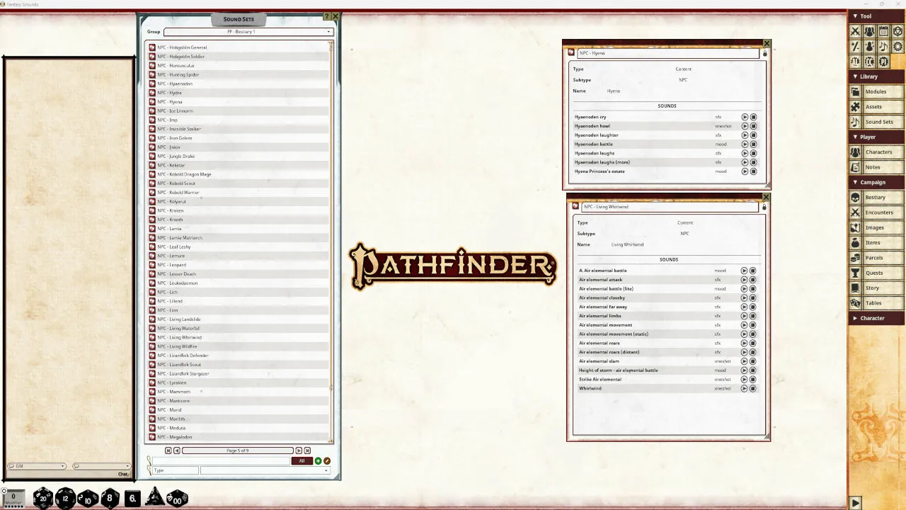 Fantasy Grounds - Pathfinder 2 RPG - Bestiary - Syrinscape Sound Link Pack Screenshot 3