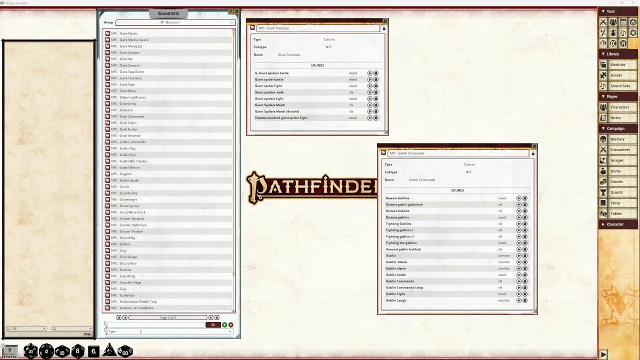 Fantasy Grounds - Pathfinder 2 RPG - Bestiary - Syrinscape Sound Link Pack Screenshot 2