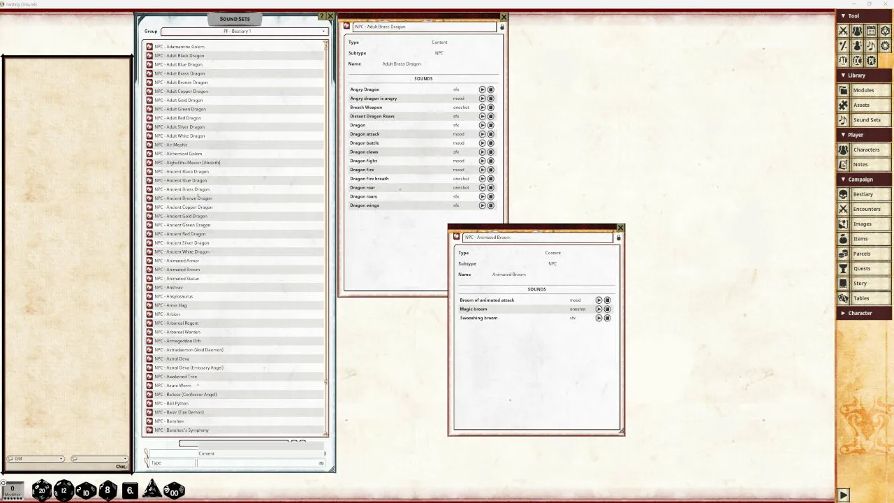 Fantasy Grounds - Pathfinder 2 RPG - Bestiary - Syrinscape Sound Link Pack Screenshot 1