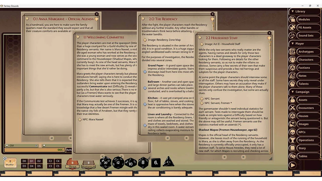 Fantasy Grounds - Dune: Desertfall Adventure Screenshot 2