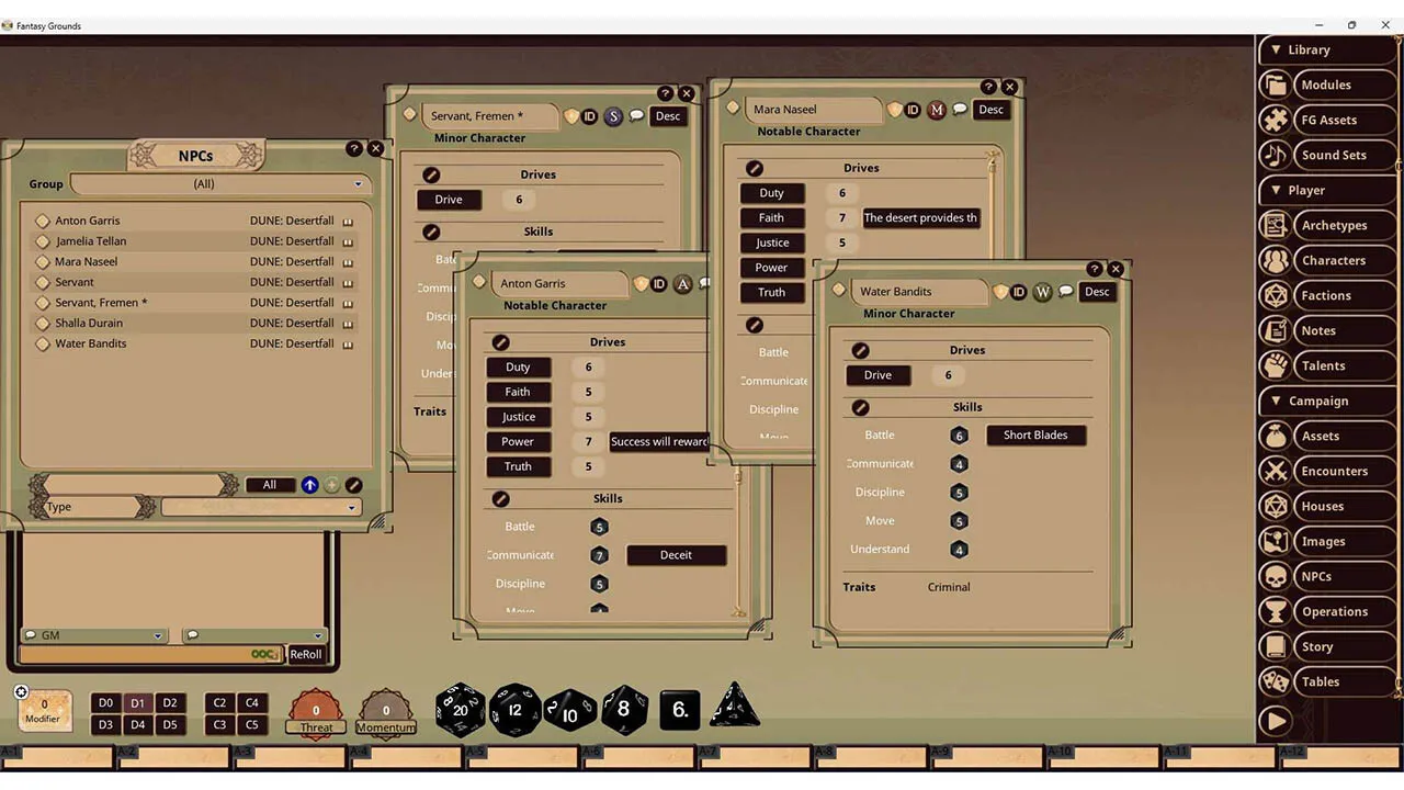Fantasy Grounds - Dune: Desertfall Adventure Screenshot 0