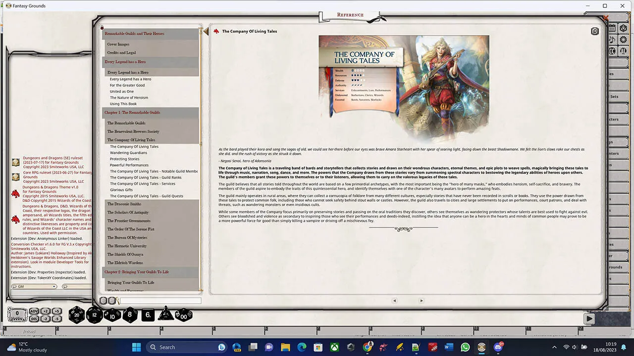 Fantasy Grounds - Remarkable Guilds & Their Heroes Screenshot 2