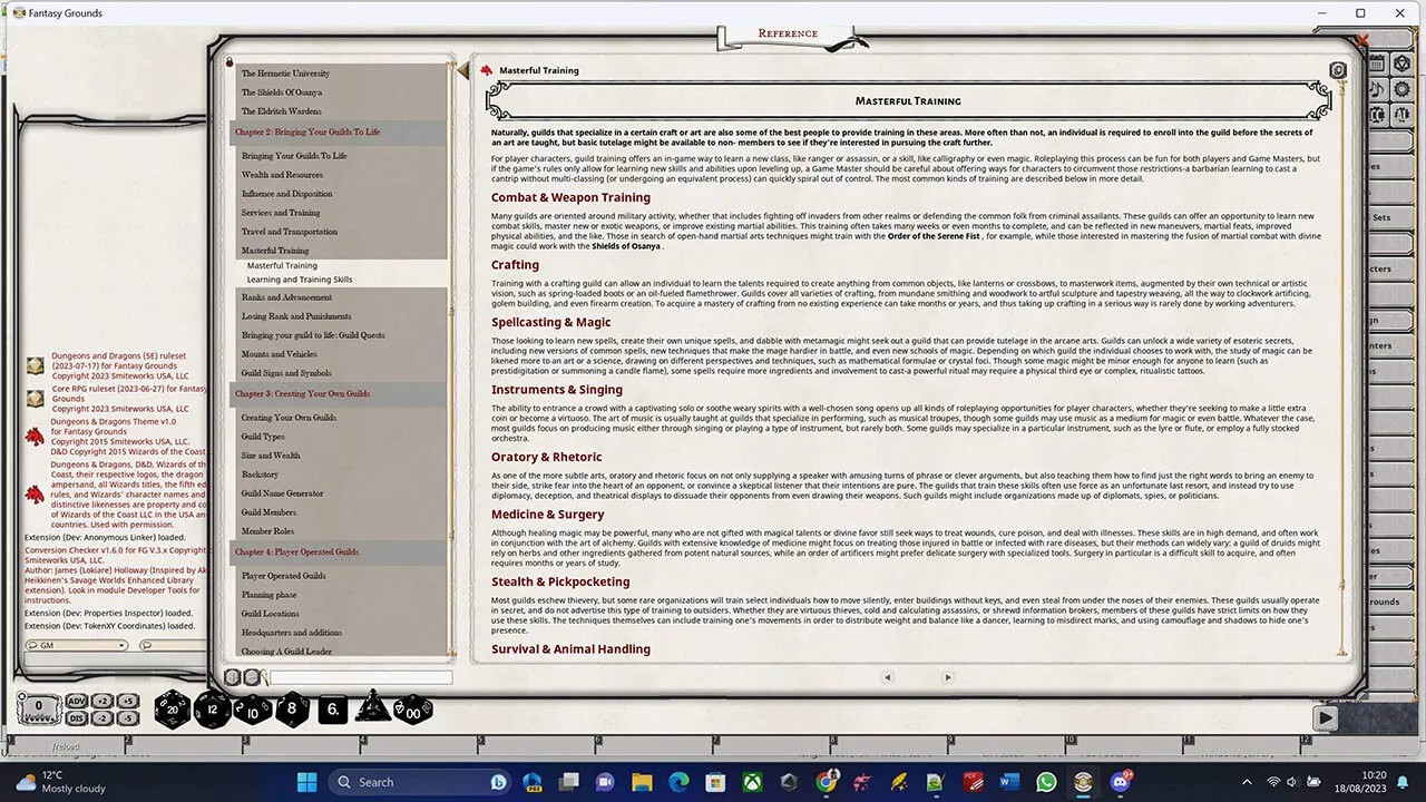 Fantasy Grounds - Remarkable Guilds & Their Heroes Screenshot 3