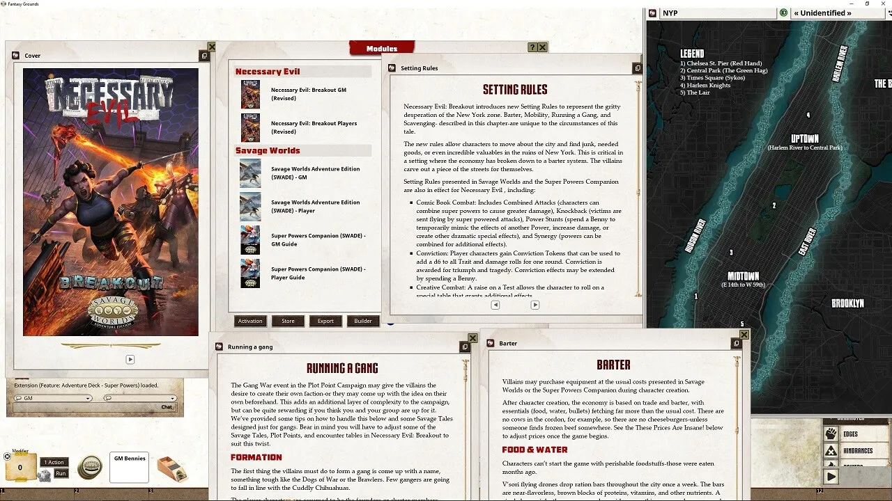 Fantasy Grounds - Necessary Evil: Breakout (Revised Edition) Screenshot 1