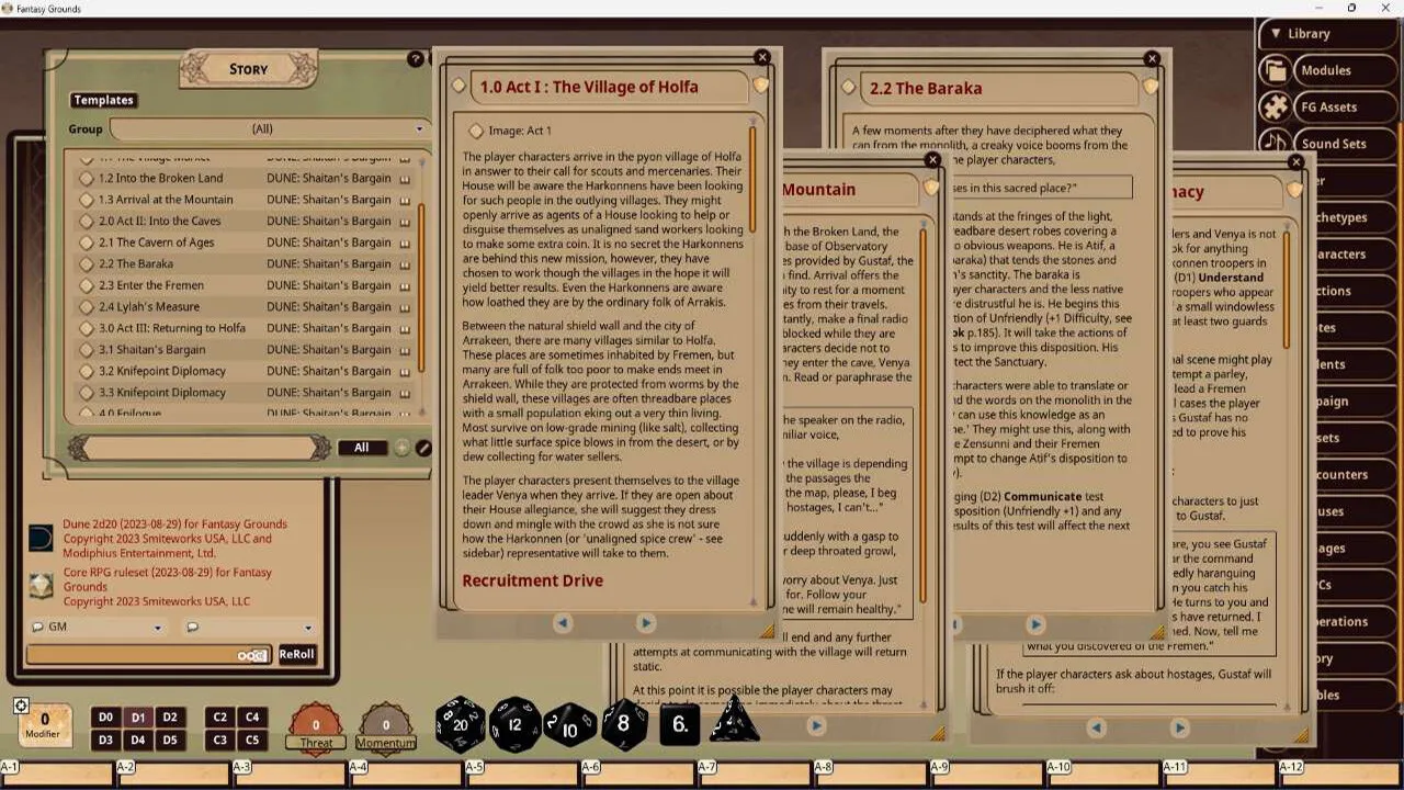 Fantasy Grounds - Dune: Shaitan's Bargain Screenshot 4