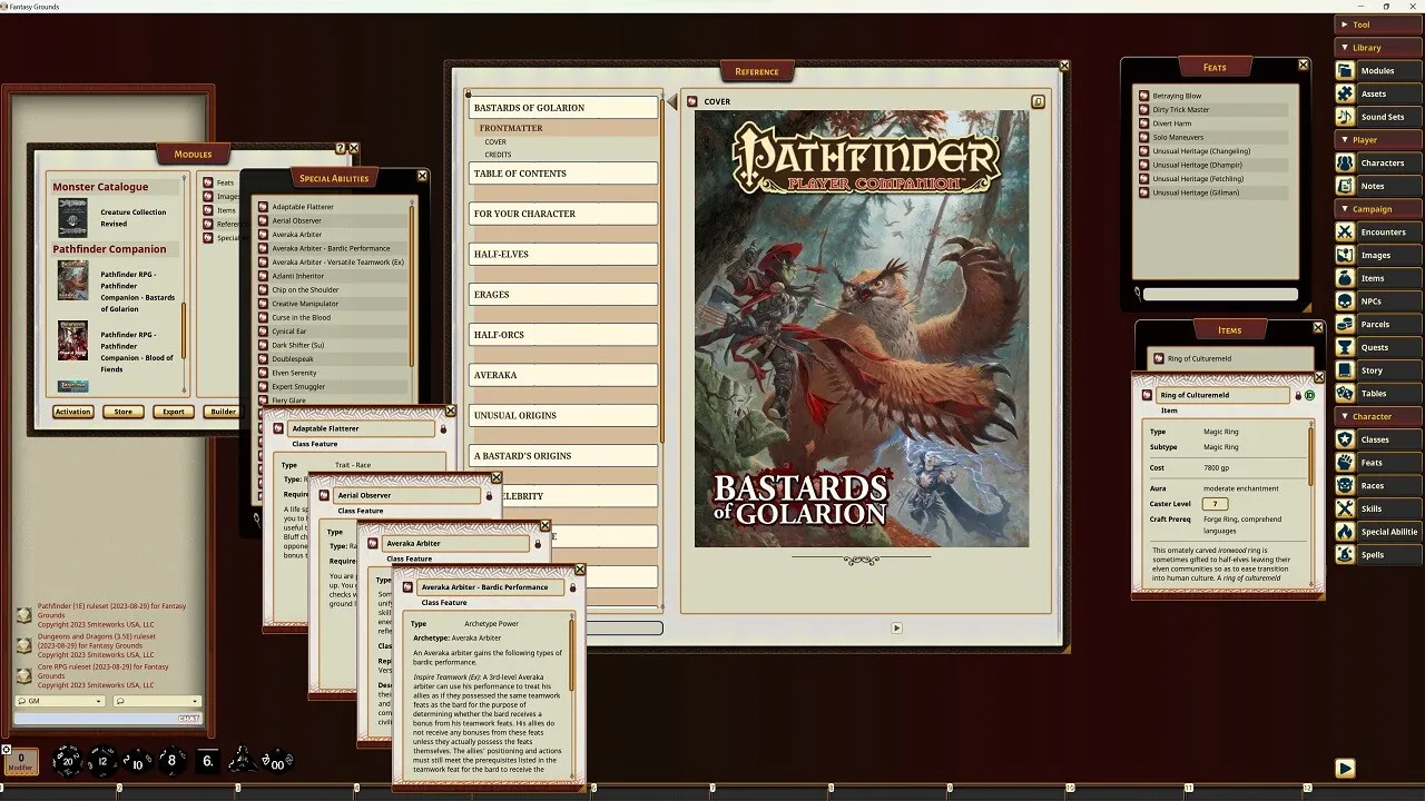 Fantasy Grounds - Pathfinder RPG - Pathfinder Companion: Bastards of Golarion Screenshot 4