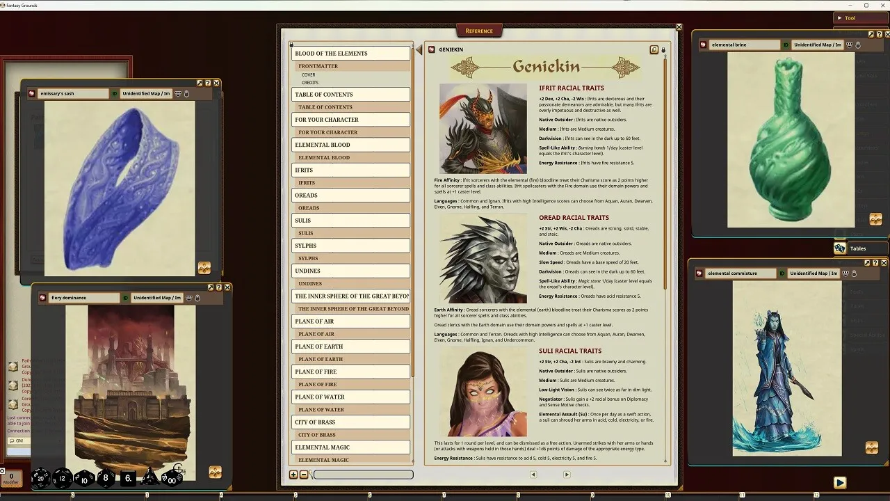 Fantasy Grounds - Pathfinder RPG - Pathfinder Companion: Blood of the Elements Screenshot 4