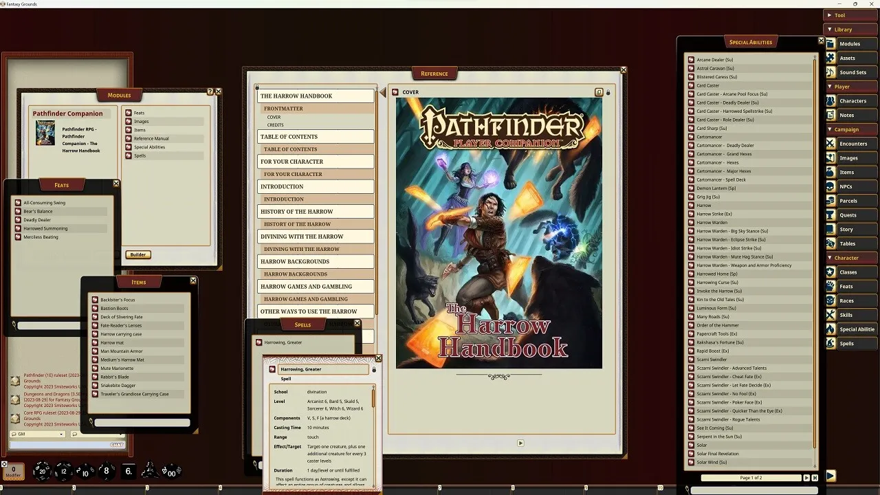 Fantasy Grounds - Pathfinder RPG - Pathfinder Companion: The Harrow Handbook Screenshot 2