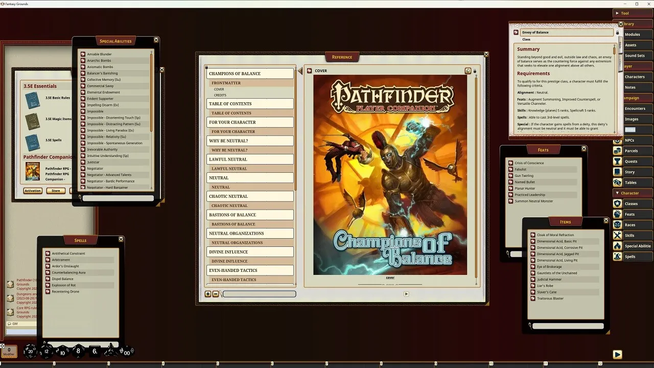 Fantasy Grounds - Pathfinder RPG - Pathfinder Companion: Champions of Balance Screenshot 4