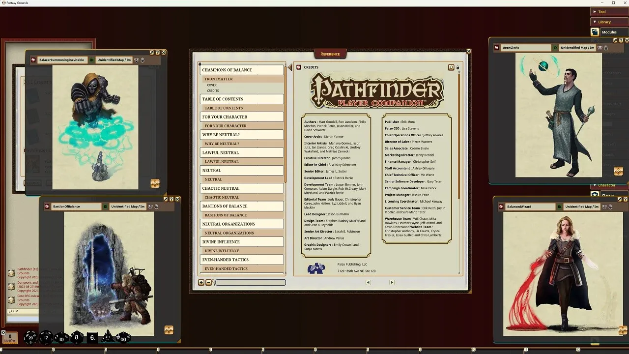 Fantasy Grounds - Pathfinder RPG - Pathfinder Companion: Champions of Balance Screenshot 3