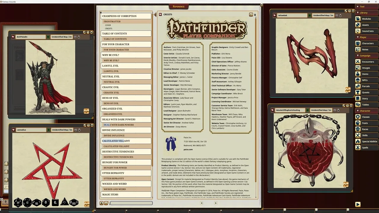Fantasy Grounds - Pathfinder RPG - Pathfinder Companion: Champions of Corruption Screenshot 3